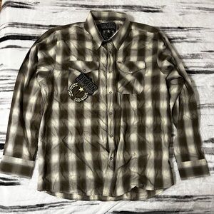 DIXXON FREE MAN Plaid Button-Down Shirt
